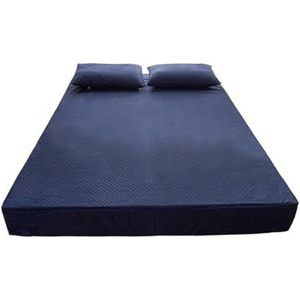 NUOYIXUAN Waterdichte matrashoes met rits, zes zijden all-inclusive matrasbeschermer, queensize gewatteerd hoeslaken (donkerblauw, 200 x 220 x 15 cm)
