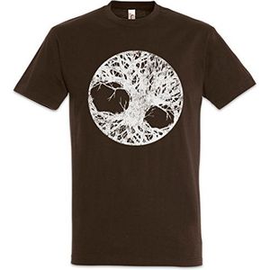 Urban Backwoods Yggdrasil Life Tree II Heren T-Shirt Bruin Maat XL