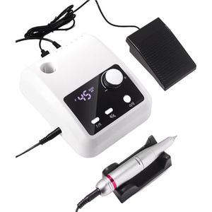 45000RPM Nagelboormachine, Snijders, Professionele Elektrische Nagelschuurmachine, Vijl for Gelnagels, Polijsten for Thuis Manicure Salon(White,US)