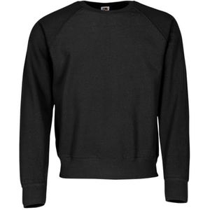Fruit of the Loom Classic Raglan Sweat + GRATIS MyShirt stoffen zak, zwart, M