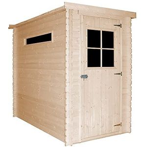 TIMBELA M306+M306G Houten Tuinhuisje met Behandelde Vloer - Buitenberging B239xB144xH198 cm / 2,63 m² - Kleine Gereedschapsschuur, Fietsenstalling - Waterdicht Dak, Ramen