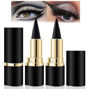 2 stuks eyeliner, watervaste kajalstift, zwart, sneldrogend, wisvaste gel, eyeliner, eyeliner, eyeliner-make-up voor de ideale eyeliner, een dagelijkse lang