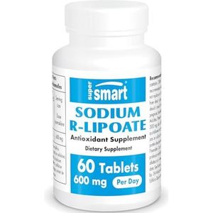 Supersmart - Natrium R-Lipoate 300 mg (R-Alfa Liponzuur) - Neuroprotectieve pijnbestrijding met anti-oxidanten | Non-GMO & Glutenvrij - 60 Vegetarische Capsules