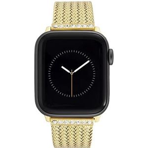 Anne Klein Mesh Fashion Band voor Apple Watch, veilig, verstelbaar, Apple Watch vervangende band, past op de meeste polsen, Goud, 42/44/45/Ultra(49mm), WK/1014GPGP42