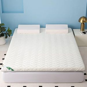 White/5cm,130x190cm,LDLCYCN Vloer Futon Matras Topper Verdikken 5Cm/8Cm Japanse Futon Matras Pad Ademend Comfortabel Opvouwbaar Camping Matras Tatami Mat Slaapmat Voor Slaapzalen