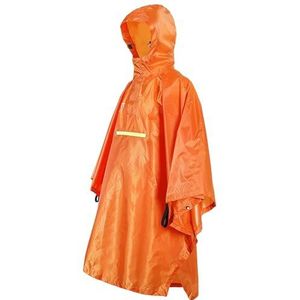 XPJYUA Regenjas Mannen Vrouwen Regenjas Waterdichte Regenkleding met Reflector Regendichte Poncho met Reflecterende Strip (Oranje)