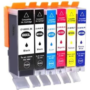 hJNGdU Compatibele PGI-680XL PGI680 CLI-681 CLI681 Inktcartridge Voor TS8360 TR8660 TS9565 TS8160 TS8260 (6Kleur 1set)