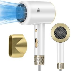 EXTRASTAR Professionele haardroger voor haar, 2000 W met concentrator, 2 temperaturen/2 snelheden, voor salon en thuis (wit)