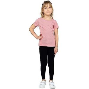 looksy Meisjes Katoenen Leggings Enkellang Zachte en Ademende Broek voor Kinderen Perfect voor School Dans Sport en Dagelijks Gebruik Verkrijgbaar in Klassieke en Heldere Kleuren, Zwart, 98 cm