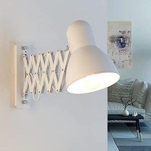 Uitschuifbare wandlamp wit E27 verstelbare vintage schaarlamp leeslamp wand woonkamer slaapkamer keuken interieurverlichting