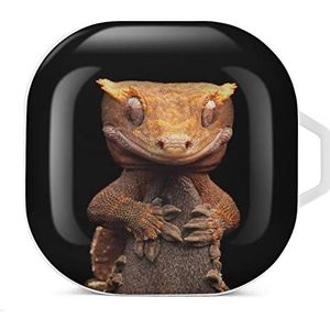 Reptile Gecko Lizard Oordopjes Hoesje Compatibel met Samsung Hard Shell Beschermhoes Wit-Stijl