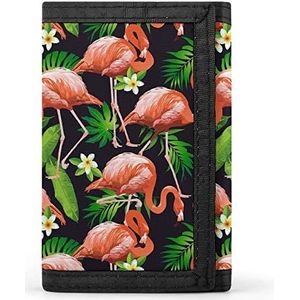 Flamingo Vogel Tropische Casual Heren Creditcardhouder Portefeuilles voor Vrouwen Slanke Duurzame Portemonnee met ID Venster