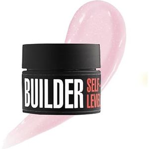 K Professional Builder Gel - Self Level - Nail Modelling - UV LED - Nail Extension - Gel Builder - Pink Shiny - 13gr