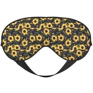 Zonnebloem Bee Printing All-Occasion Sleep Eye Mask met dubbele zijden verstelbare riem perfect voor diensten en reizen