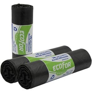 Virsus Zwarte vuilniszakken voor ongescheiden afval, 70 x 110 cm (110 liter), 100 stuks