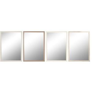Home ESPRIT Wandspiegel wit bruin beige grijs crème glas polystyreen 66 x 2 x 92 cm (4 stuks)