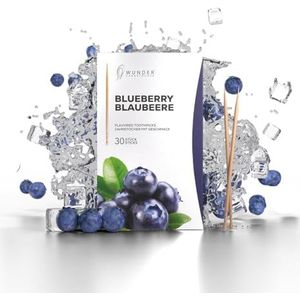 Wunder Tandenstokers met smaak - 30x individueel verpakte tandenstokers - verkrijgbaar in 8 verfrissende smaken - zachte mondhygiëne - frisse adem - individueel verpakte smaakvolle tandenstokers (blauwe bes)