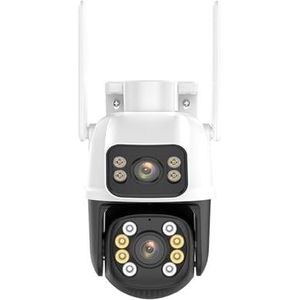 Bewakingscamera, Dual Lens IP Camera 4K 8MP Dual Screen PTZ Camera Buiten 1080P HD Auto Tracking Beveiliging p2P Surveillance(8MP NO Card)