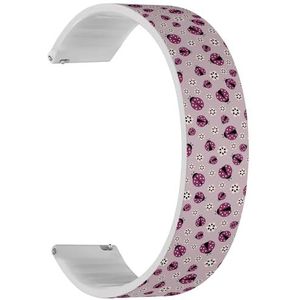 Solo Loop band compatibel met Garmin Forerunner 165/165 Music, Forerunner 35/45/45S (Purple Ladybugs) Quick-Release 20 mm rekbare siliconen band band accessoire, Siliconen, Geen edelsteen