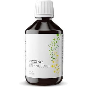 ZinZino BalanceOil+ Vegan - Algenolie (3046 mg), Vitamine D3, DHA, EPA, Tocoferol, en Sprinkhaanzaadolie - 300 ml Citroensmaak - Vegan, D3 - Hoge Dosis Plantaardige