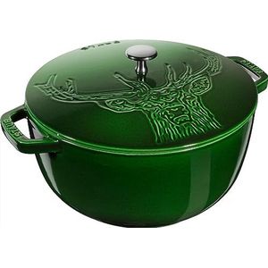 STAUB 26CM Gietijzer Franse Oven STAG (Tekening) Basilicum Groen LTD.ED