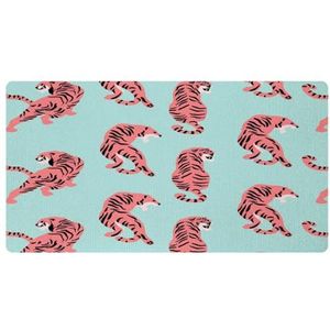 VAPOKF Fierce Pink Tigers Keukenmat, antislip wasbaar vloertapijt, absorberende keukenmatten loper tapijten voor keuken, hal, wasruimte