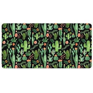 Groene cactus mode bureau muismat antislip gaming muismat accessoires decor 30x60cm