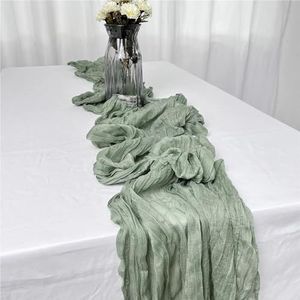 Tafelloper van gaas, semi-transparante kaasdoek for op tafel, diner, feest, kerst, banketten, bogen, taartdecoratie(Sage)