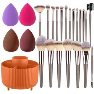 Wol Fiber Make-up Borstel Set Kunstenaarschap Borstels Kabuki Poeder Borstel Oogschaduw Stippling Borstel Premium Synthetische Make-up Borstel Set Voor Contouring Concealer Foundation Poeder