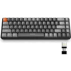 YINDIAO K68 60% Draadloos Mechanisch Gamingtoetsenbord,Bluetooth 5.0/2.4Ghz Compact 68 Toetsen Mini Toetsenbord met Dual Mode Ontvanger,Hot Swappable,Energiebesparing,Blauwe Schakelaar (Donker Grijs)