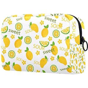 Cosmetische tassen, aquarel citroen oranje fruit reizen cosmetische tassen, multifunctionele draagbare make-up tassen, reizen cosmetische tas organizer voor vrouwen, MultiColor 09,
