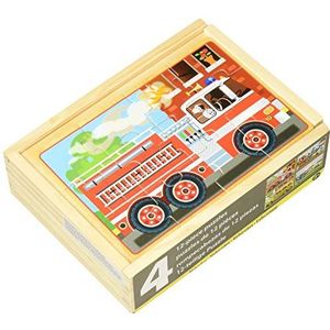 Melissa & Doug 13794 4 houten puzzel in doos voertuigen