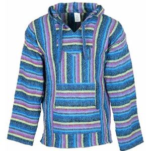 Siesta Baja Hoodie - Mexicaanse Jerga Hippie Festival Jumper met capuchon voor heren en dames (Blauw snoepje, XXL)