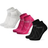 DANISH ENDURANCE Fietssokken Laag Uitgesneden, voor Dames & Heren, Anti-Blaar, Racefietsen & Mountainbiken, 3 paar Meerkleurig (1xWit, 1xRoze, 1xZwart) 39-42