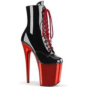 20cm High Heels Dicke Sohlen Wasserdichte Plateau Stiletto High Heels Pole Dancing Ankle Boots-Red||46