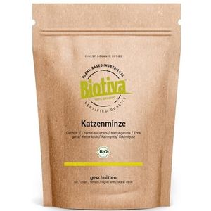 Biotiva Catnip Bio 100g - Nepeta cataria - Catflax - kattenbalsem - gebotteld en gecontroleerd in Duitsland (DE-ÖKO-005) - Cat Mint