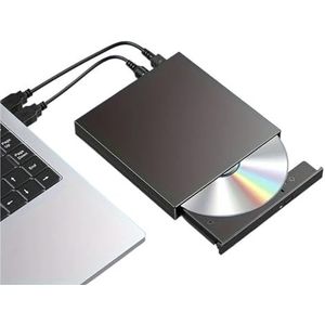 USB3.0 CD/DVD-station - soepel extern station met ondersteuning for meerdere optische schijven, Plug and Play for laptop, desktop, Windows, Linux en Mac(Black)