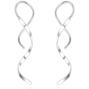 Oorbellen Koreaanse Helix Wave Curve Ear Line Manchet roestvrij staal bungelende Earring vrouwen Fashion sieraden-sliver