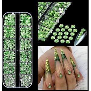 12Grids Ocean Gold Nail Art Charms Schelp/Zeepaardje/Zeesterren Witte Halve Ronde Parel Gems Gemengde Punk Manicure Metalen Klinknagels Studs-PH194-3