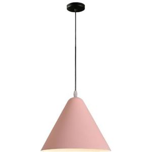 LANGDU Nordic Klassieke Kroonluchter Macaron Lampenkap Hanglamp Modern Industrieel Kantoor Hanglamp for Keukeneiland Studeerkamer Woonkamer Bar (Color : Pink, Size : 35cm)