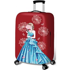 YEKEYI Bagage Protector Case Wasbare Reizen Bagage Cover Leuke Meisje Koffer Protector Past 45-32 Inch, Blauwe Rok Meisje, S (Suitable for 18""-20"" luggage), Modern design