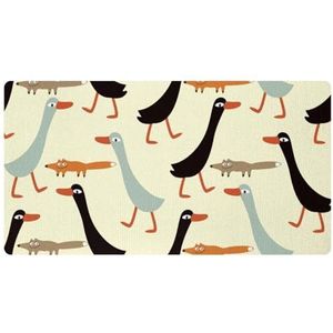 VAPOKF Cartoon eend en vos keukenmat, antislip wasbaar keukenvloer, absorberende keukenmat loper tapijt voor keuken, hal, wasruimte