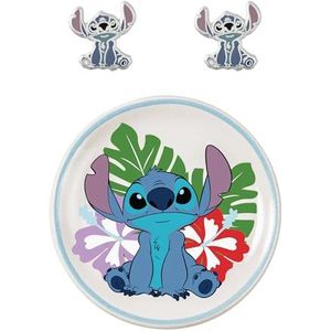 Disney Lilo en Stitch Oorbellen en Trinket Tray Set SF00678L.PH, Eén maat, Messing, Geen edelsteen