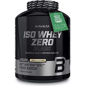 BioTechUSA Iso Whey Zero Black | met Creatine, Zink, Vitamine B3 & Aminozuren | 90% Eiwit | Suikervrij, Lactosevrij, Glutenvrij, 2.27 kg, Vanille