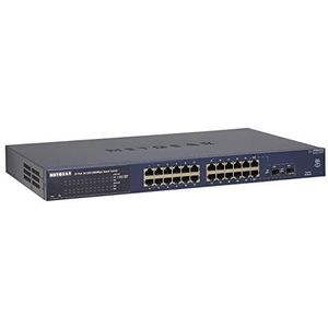 NETGEAR GS724T Smart Switch 24 poorten Gigabit Ethernet LAN Switch (beheerd met 2x 1G SFP, desktop of 19 inch rack-montage, zonder ventilator, ProSAFE levenslange garantie)