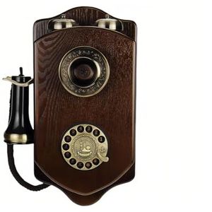 Retro wandtelefoon, vintage vaste telefoon, antieke draaitelefoon met oude stijl, heldere mechanische beltoon, eenvoudig te installeren, te gebruiken voor thuis, kantoor, school en hotel