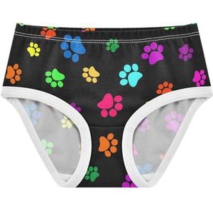 YOUJUNER Meisjesondergoed Kleurrijke Hondenpoot Print Peuter Onderbroek Katoenen Broek Kleine Meisjes Slips Comfort Kids Onderbroek, Meerkleurig, 6 jaar