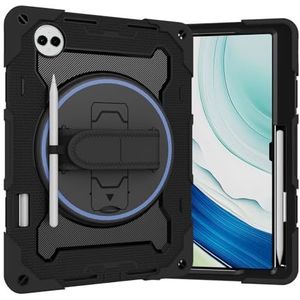 Beschermhoes Kinderhoes compatibel met Huawei MatePad Pro 13,2 inch 2023, elastische beugel met meerdere hoeken + 360 ° verstelbare draaibare handriem Drie-in-één onbreekbare schaal, valbestendig, sch