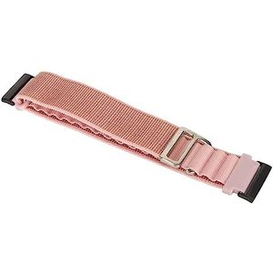 Nylon Smartwatch Band Zacht Geweven Horlogeband Trendy Draagbaar Voor Heren Dames Wandelen (Roze)