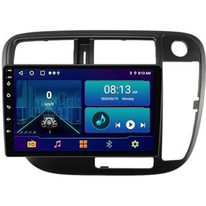 Dubbele DIN Android 14 autoradio voor Honda Civic 1998-2000 9 Duim QLED Touch screen-met Draadloze Carplay Android Auto GPS navigatie 4G WiFi Stuurwielbediening achteruitrijcamera(RHD,P5 4G+WIFI 8Core